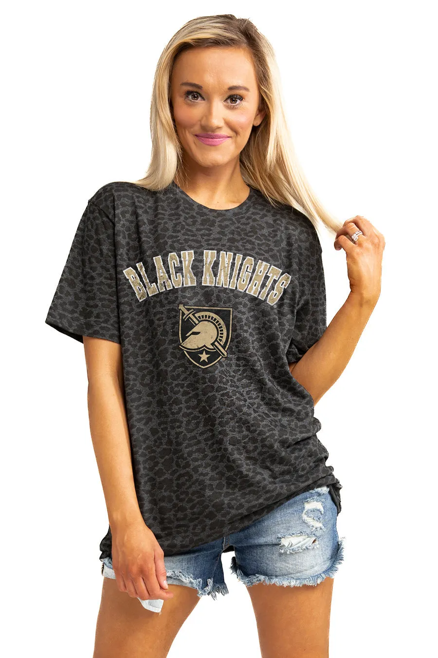ARMY BLACK KNIGHTS "ALL THE CHEER" LEOPARD STANDARD FIT CREW NECK TEE