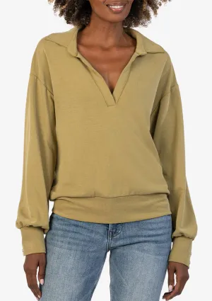 Audrina Long Sleeve Half Placket