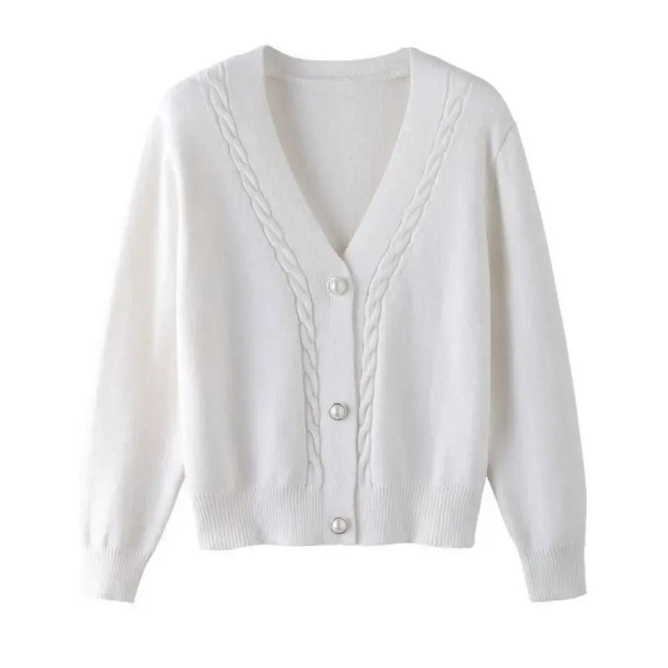 Beautiful V-neck Loose Knitwear Sweaters - Ailime Designs