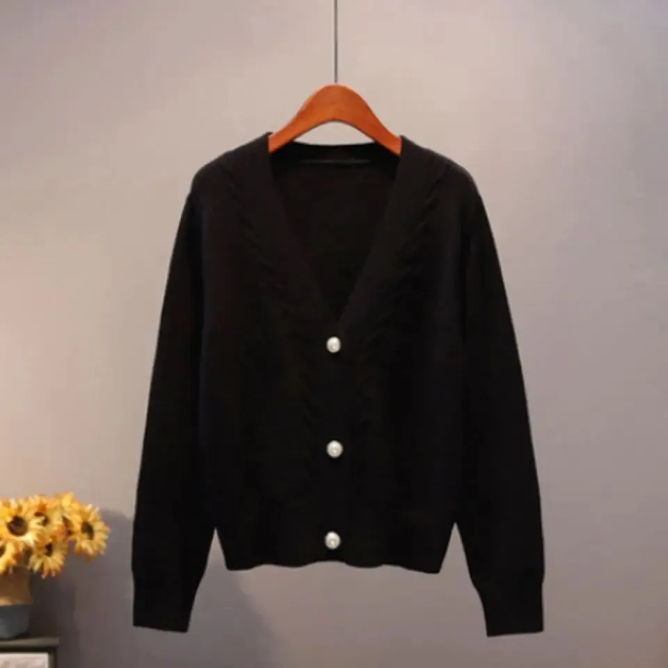 Beautiful V-neck Loose Knitwear Sweaters - Ailime Designs