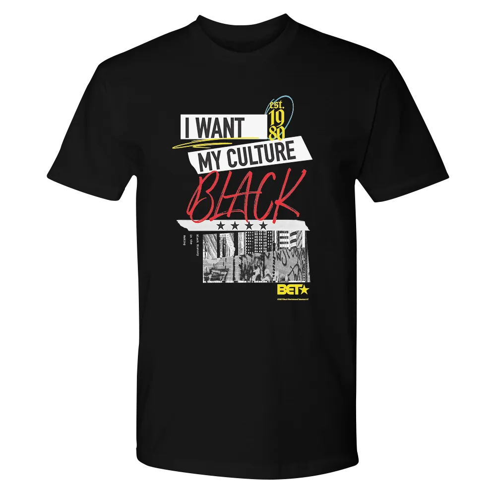 BET I Want My Culture Black Adult Short Sleeve T-Shirt