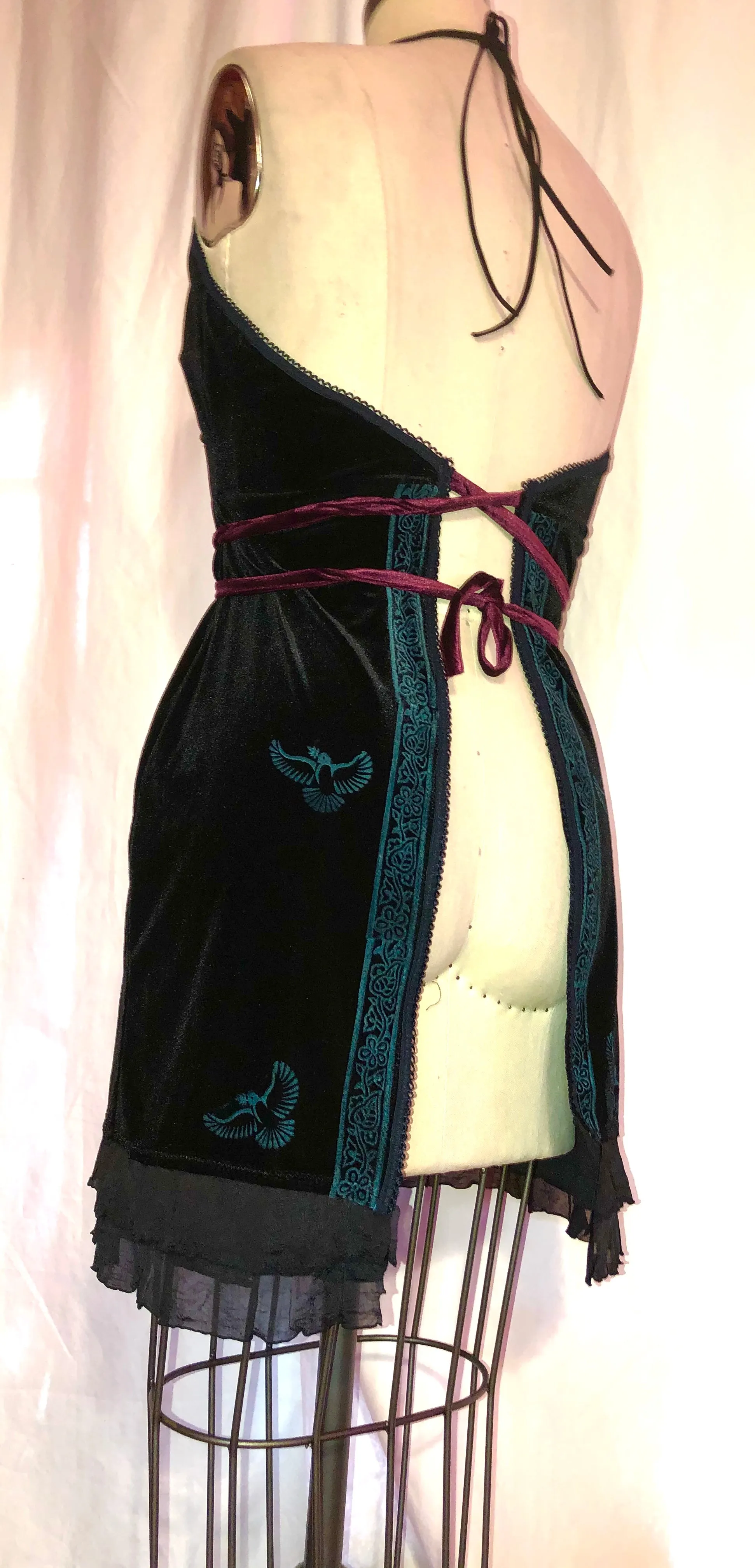 Black Velvet Apron/Halter Top