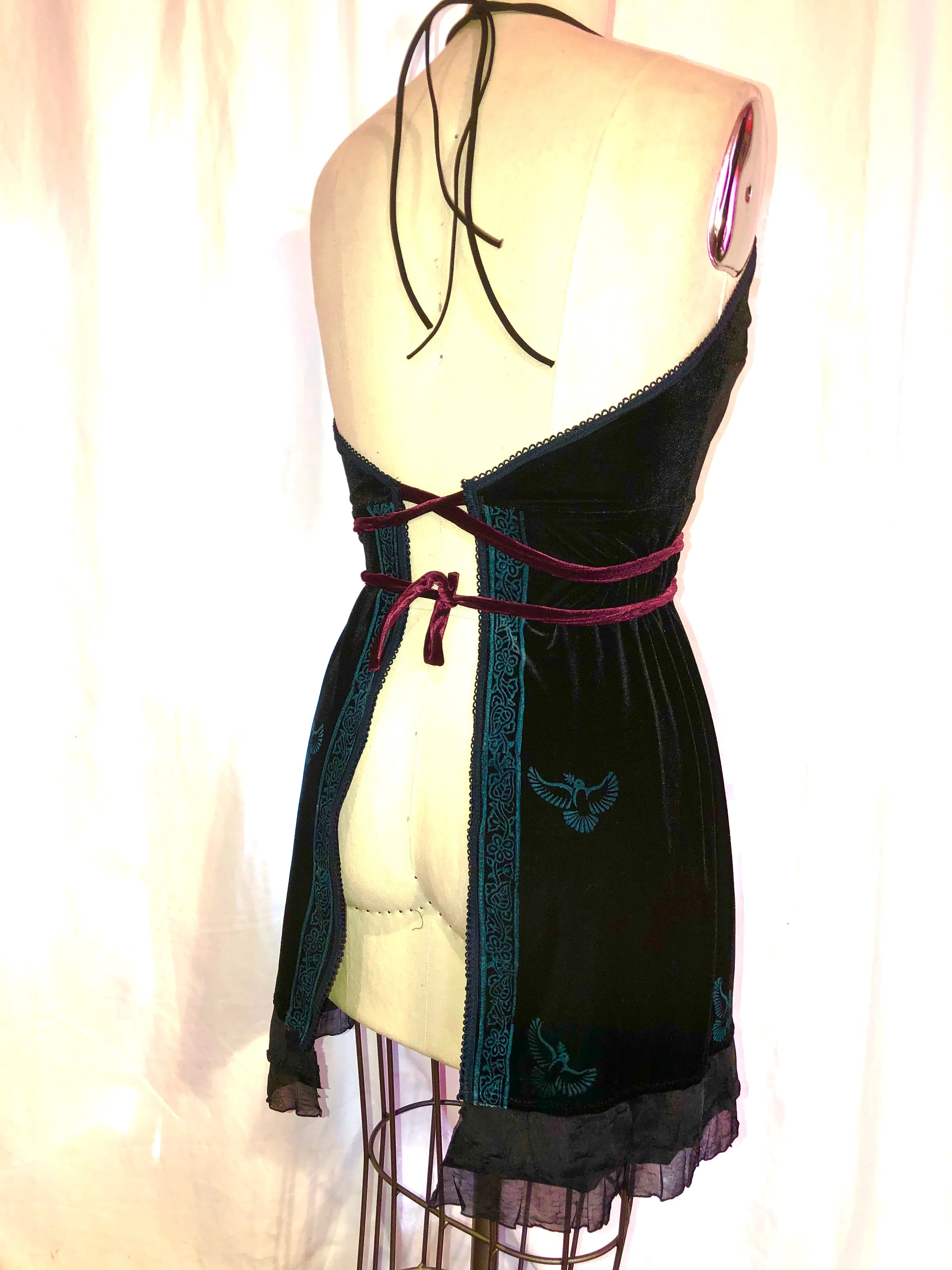 Black Velvet Apron/Halter Top