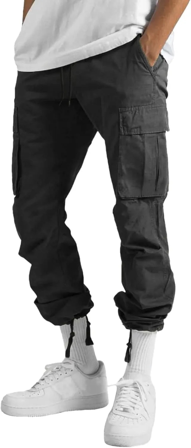 Cargo Trousers for Men Pants Hip Hop Letter Printed Street Hip Hop Jogging Sweatpants Casual Elastic Waist Trousers