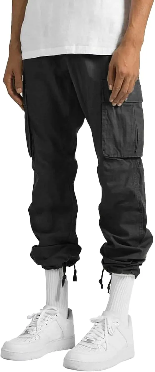 Cargo Trousers for Men Pants Hip Hop Letter Printed Street Hip Hop Jogging Sweatpants Casual Elastic Waist Trousers