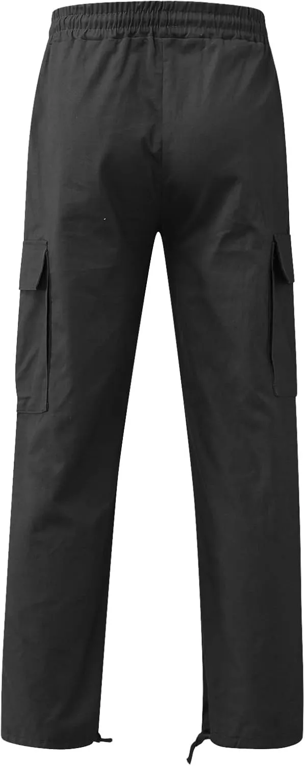 Cargo Trousers for Men Pants Hip Hop Letter Printed Street Hip Hop Jogging Sweatpants Casual Elastic Waist Trousers
