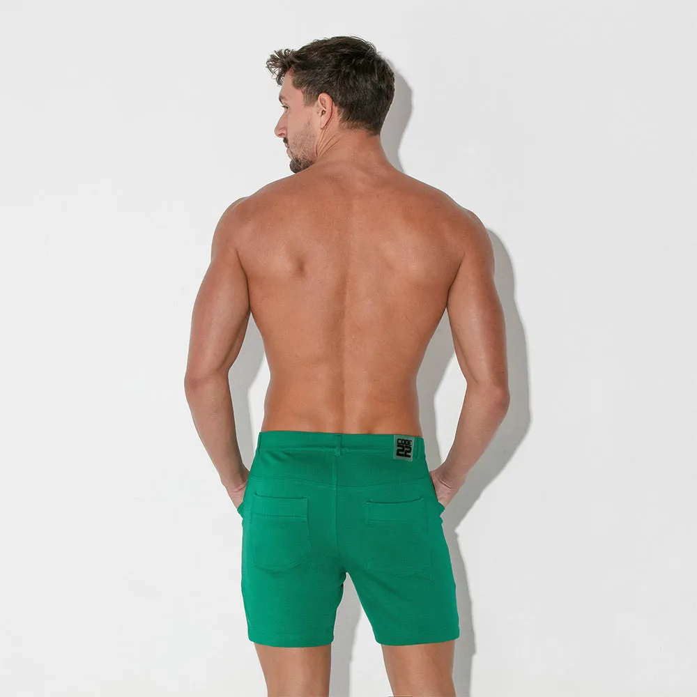 Code 22 slim fit 5" stretch short 9712 green