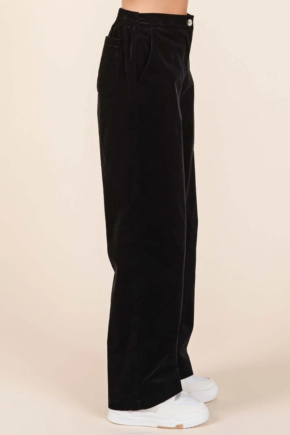 Corduroy Back Elastic Waist Pants – Comfortable & Stylish