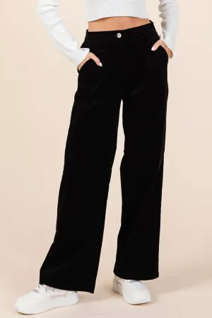 Corduroy Back Elastic Waist Pants – Comfortable & Stylish