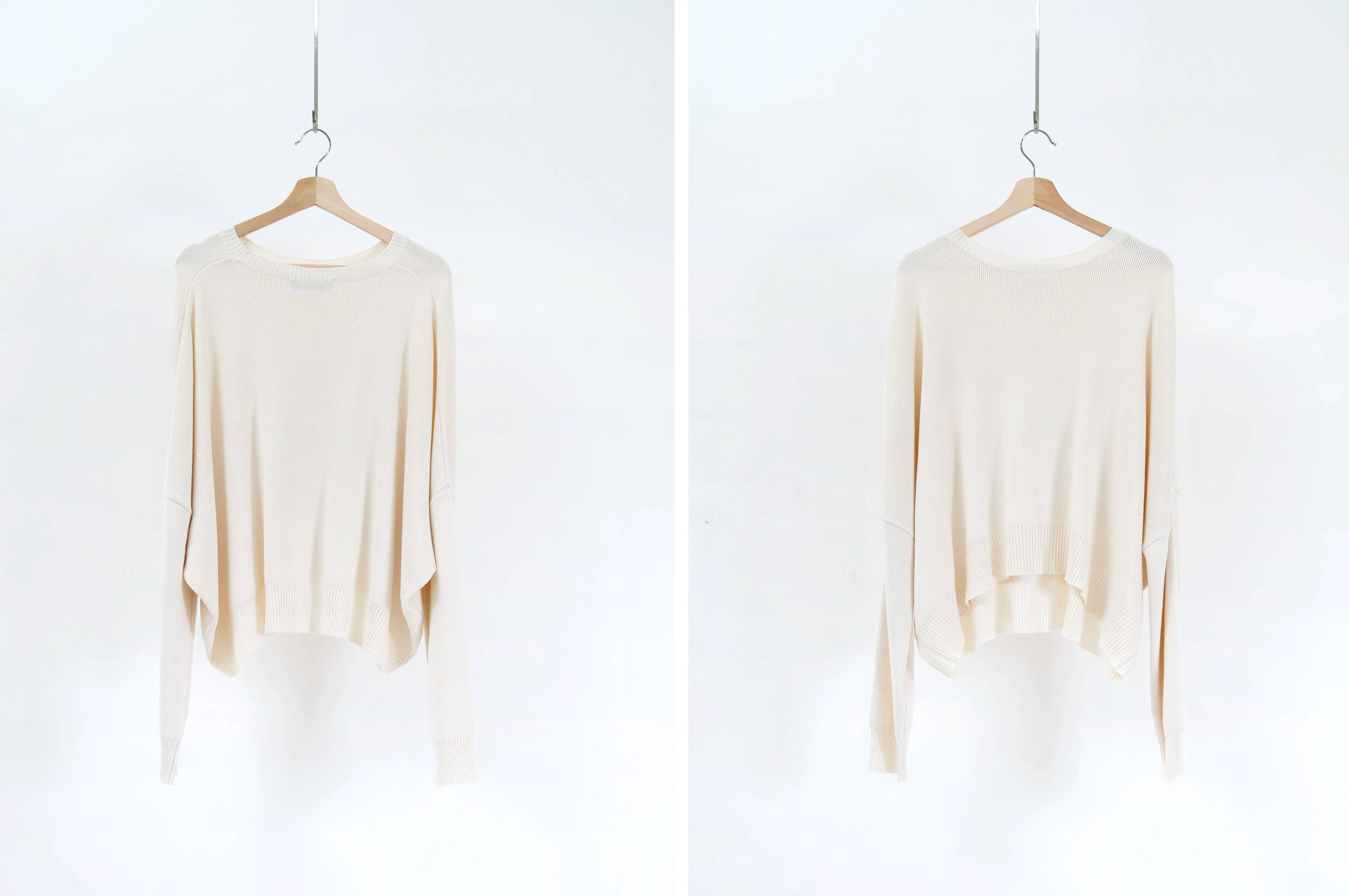 Cream sweater in loose cut