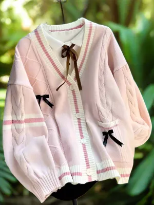 Cutie Women's Ribbon Bow Design Cardigans - Ailime Designs