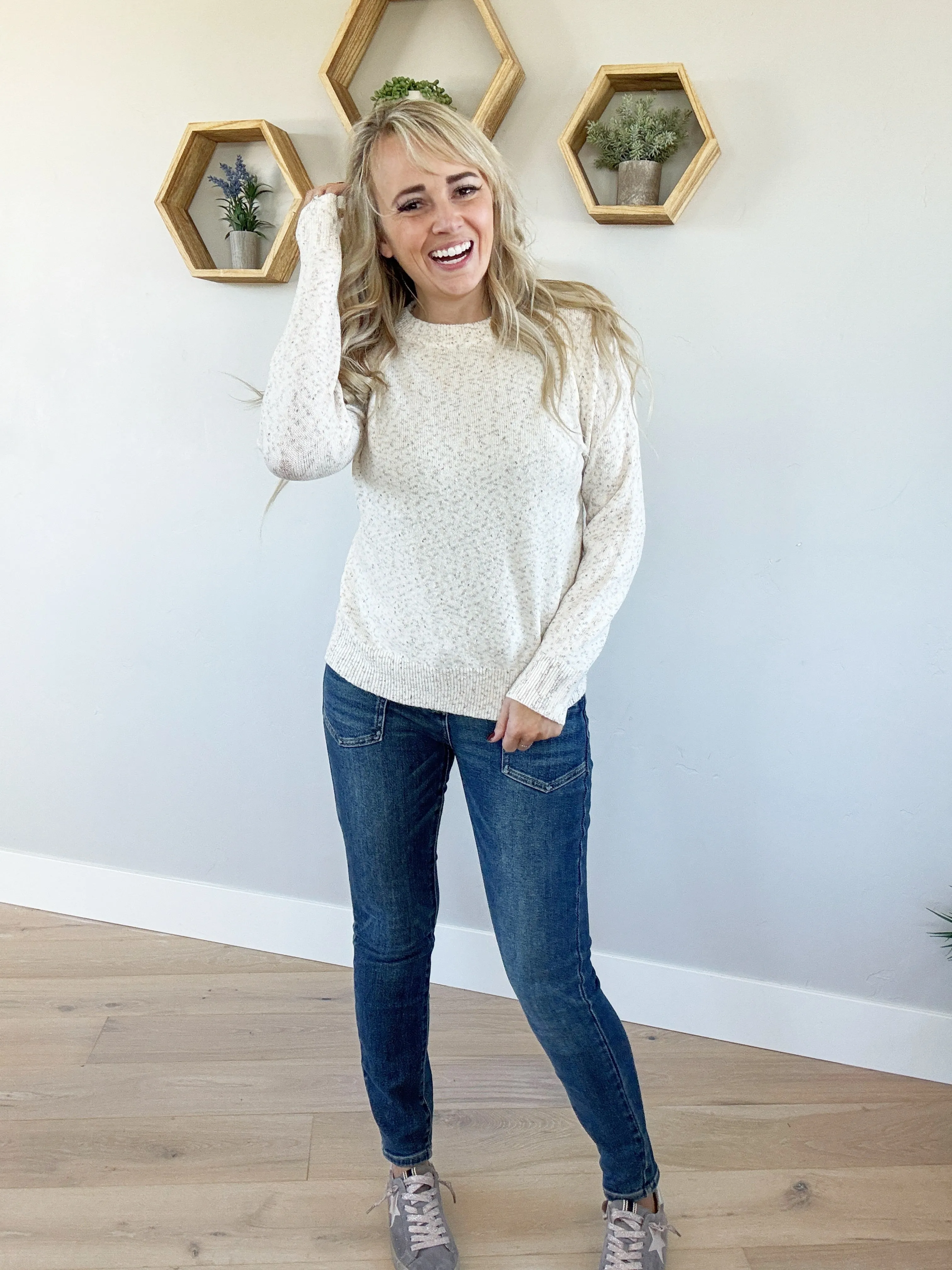 Dance The Night Away Sweater in Cream