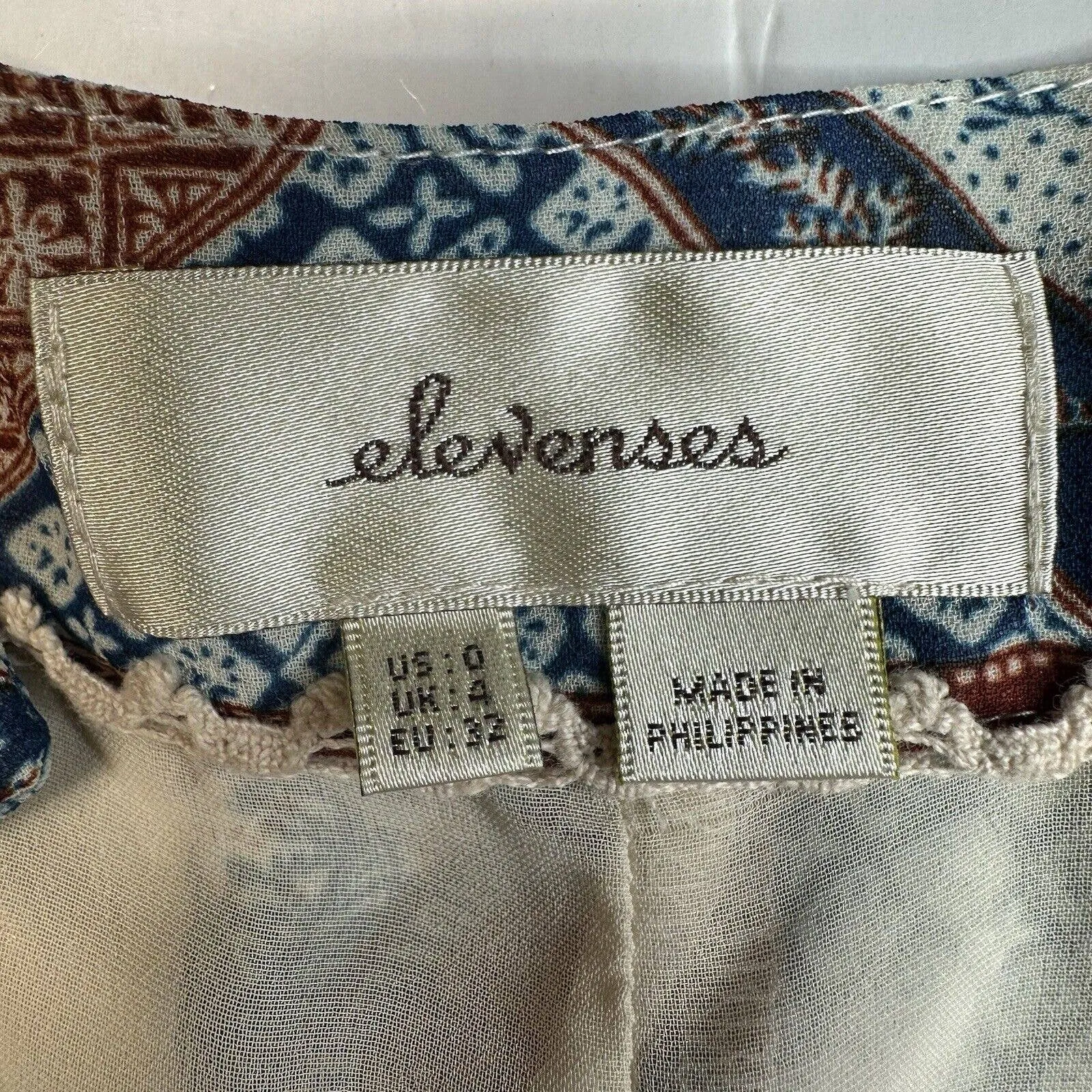 Elevenses Wide Leg Pants Sz 0 Seaflower Pattern Sheer Flowy Boho Anthropologie