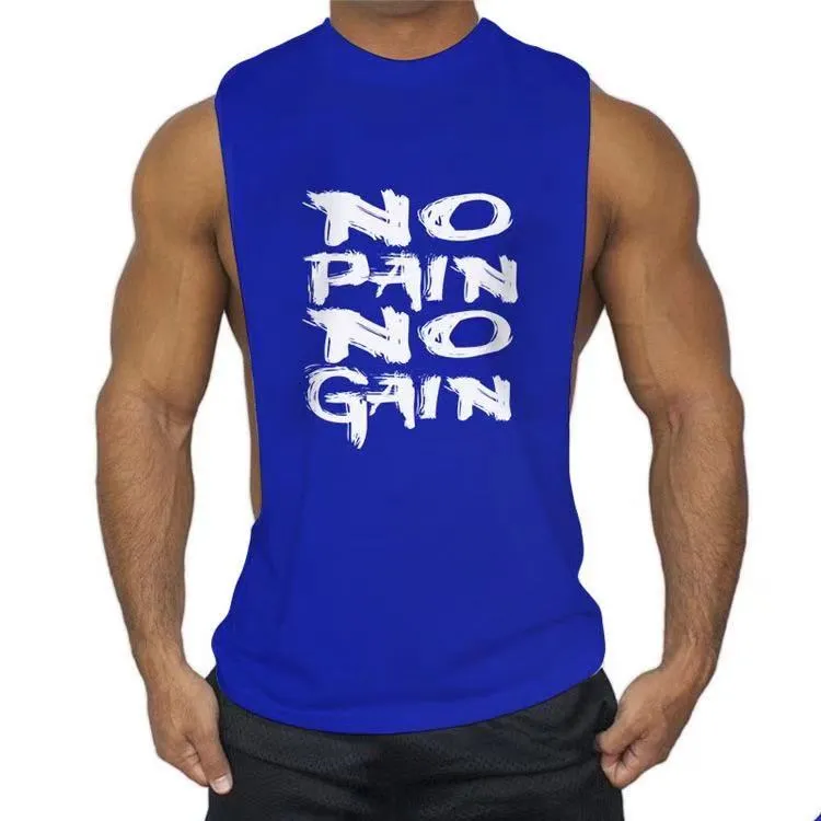 Fashion NO PAIN NO GAIN Printed Fitness Tank Tops