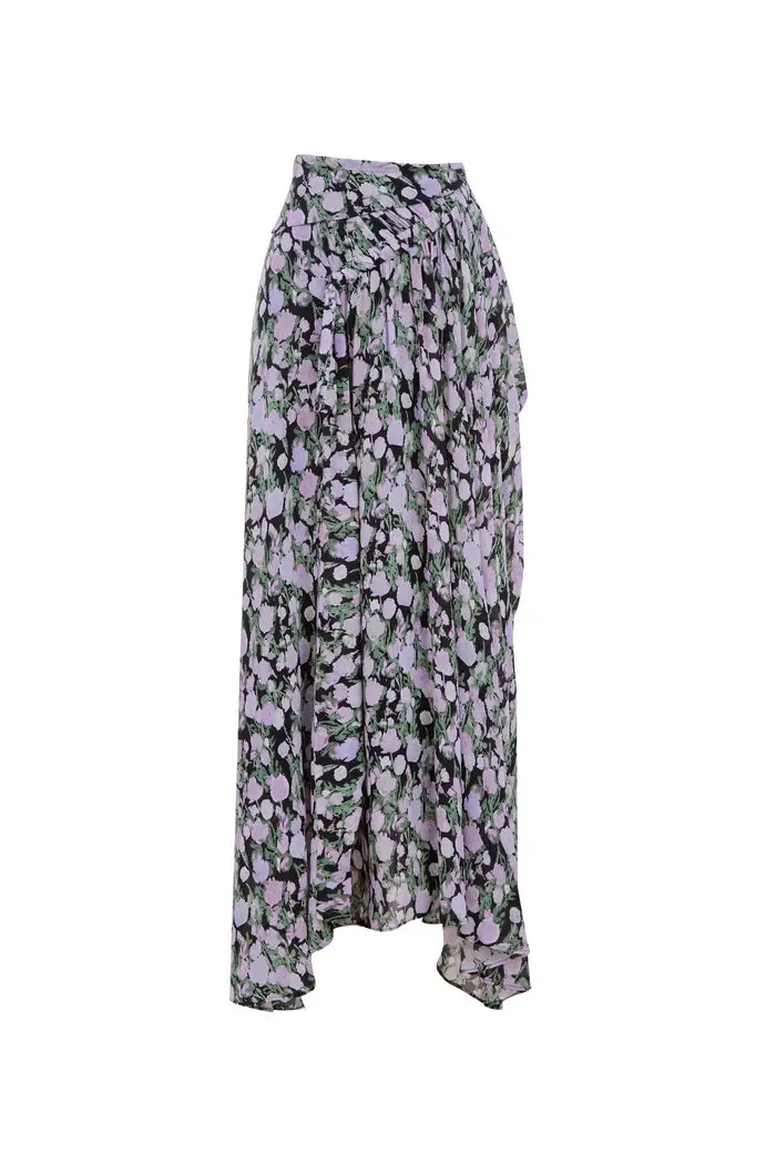 Frances Asymmetrical Long Skirt in Viscose