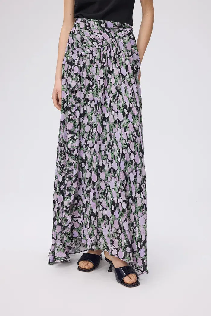 Frances Asymmetrical Long Skirt in Viscose