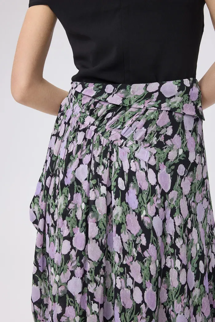Frances Asymmetrical Long Skirt in Viscose