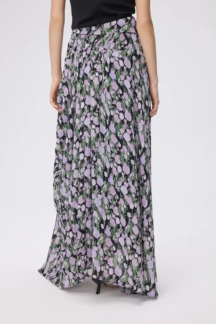 Frances Asymmetrical Long Skirt in Viscose