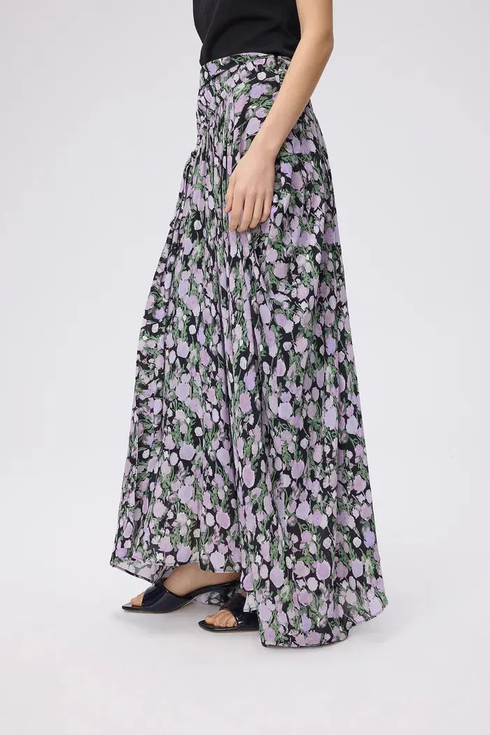 Frances Asymmetrical Long Skirt in Viscose