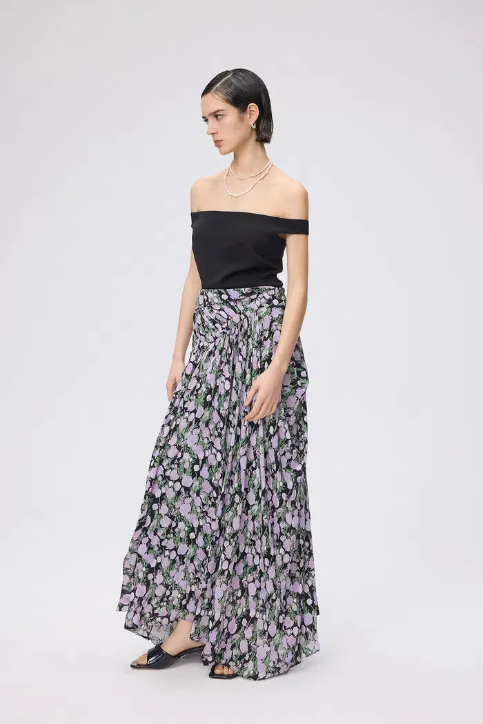 Frances Asymmetrical Long Skirt in Viscose