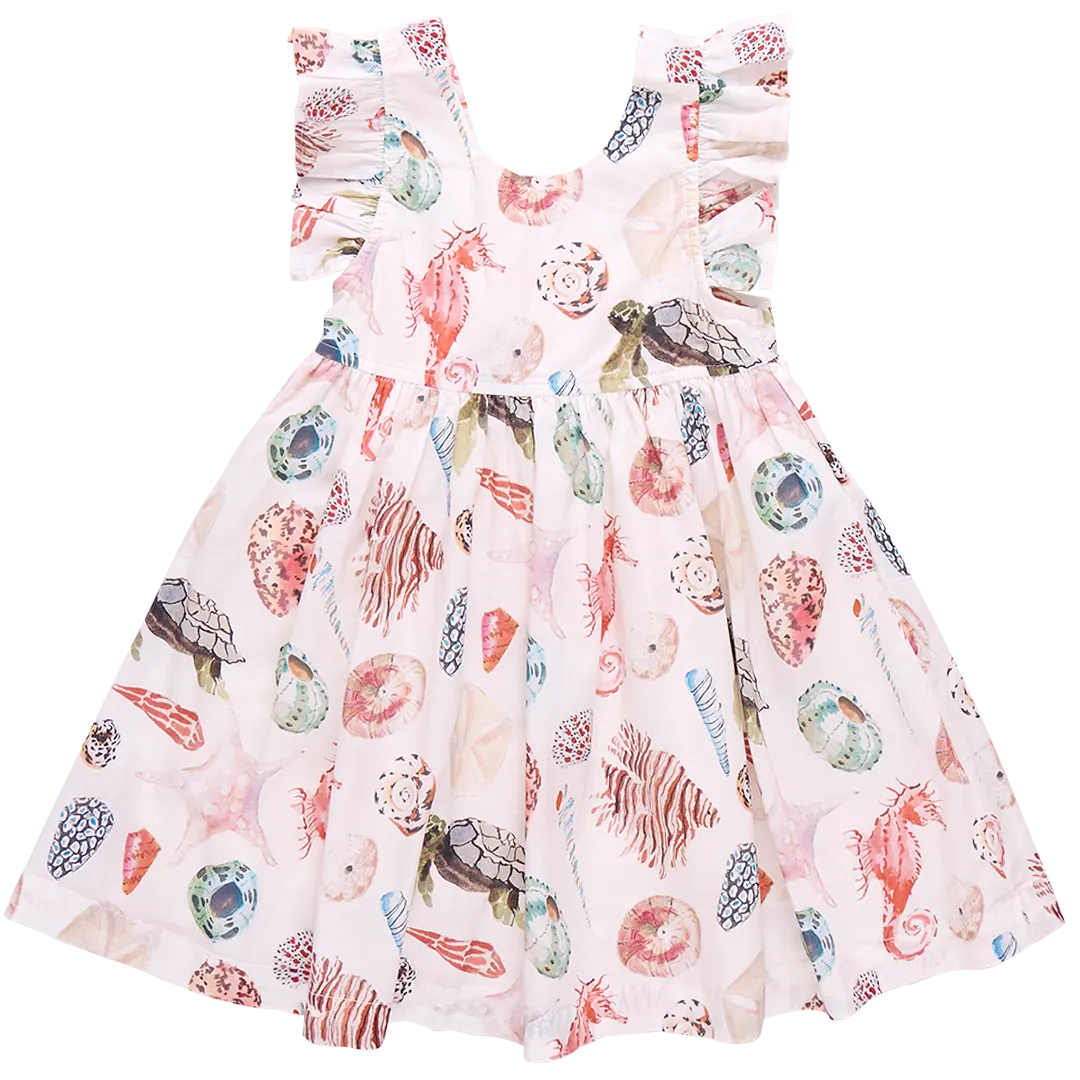 Girls Liv Dress - Watercolor Shells