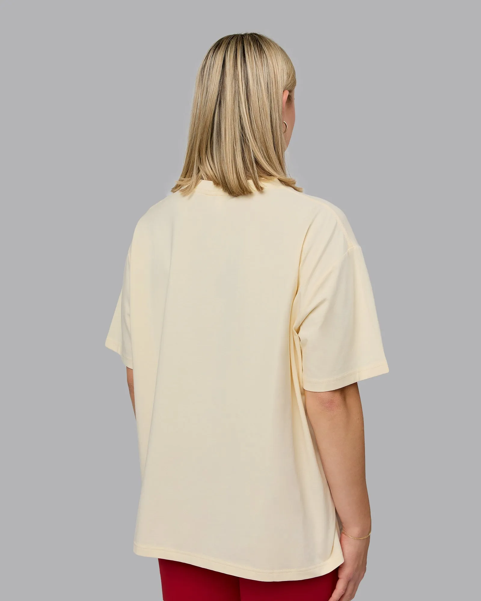 Go-To FLXCotton Oversized Tee - Ivory-Cherry Red