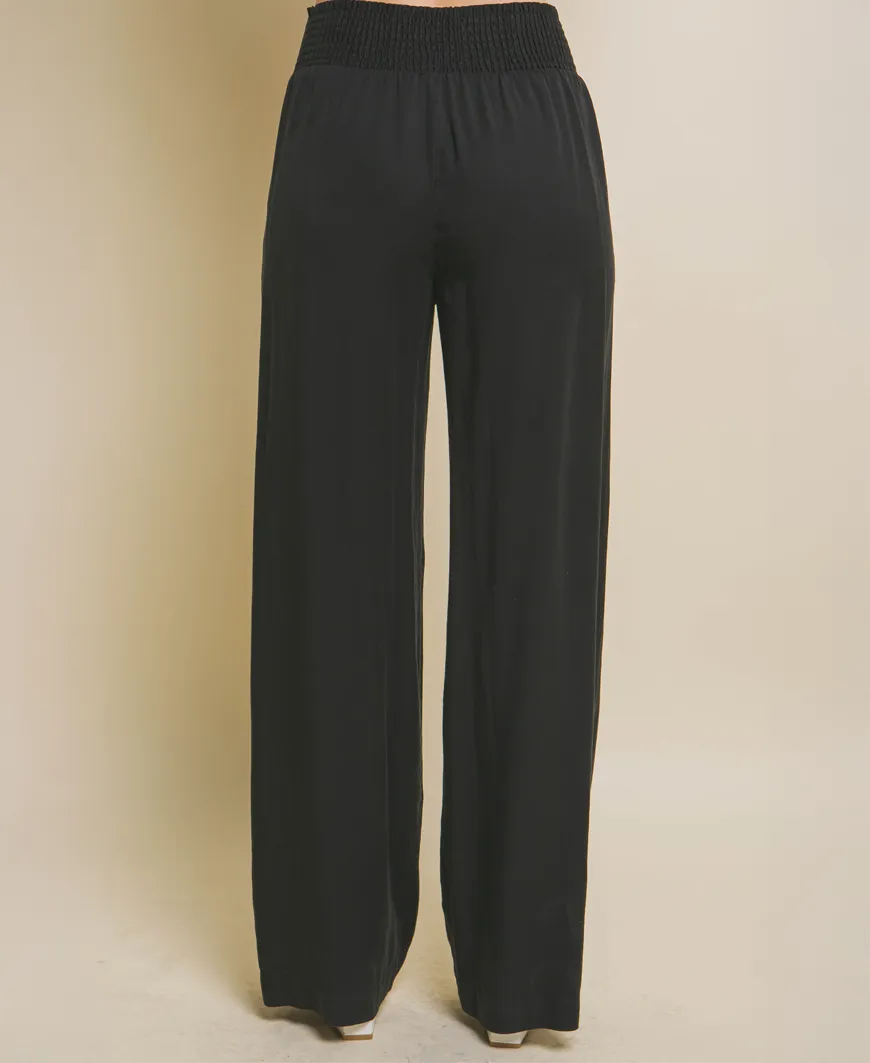 Ivy Wide Leg Pant - Black