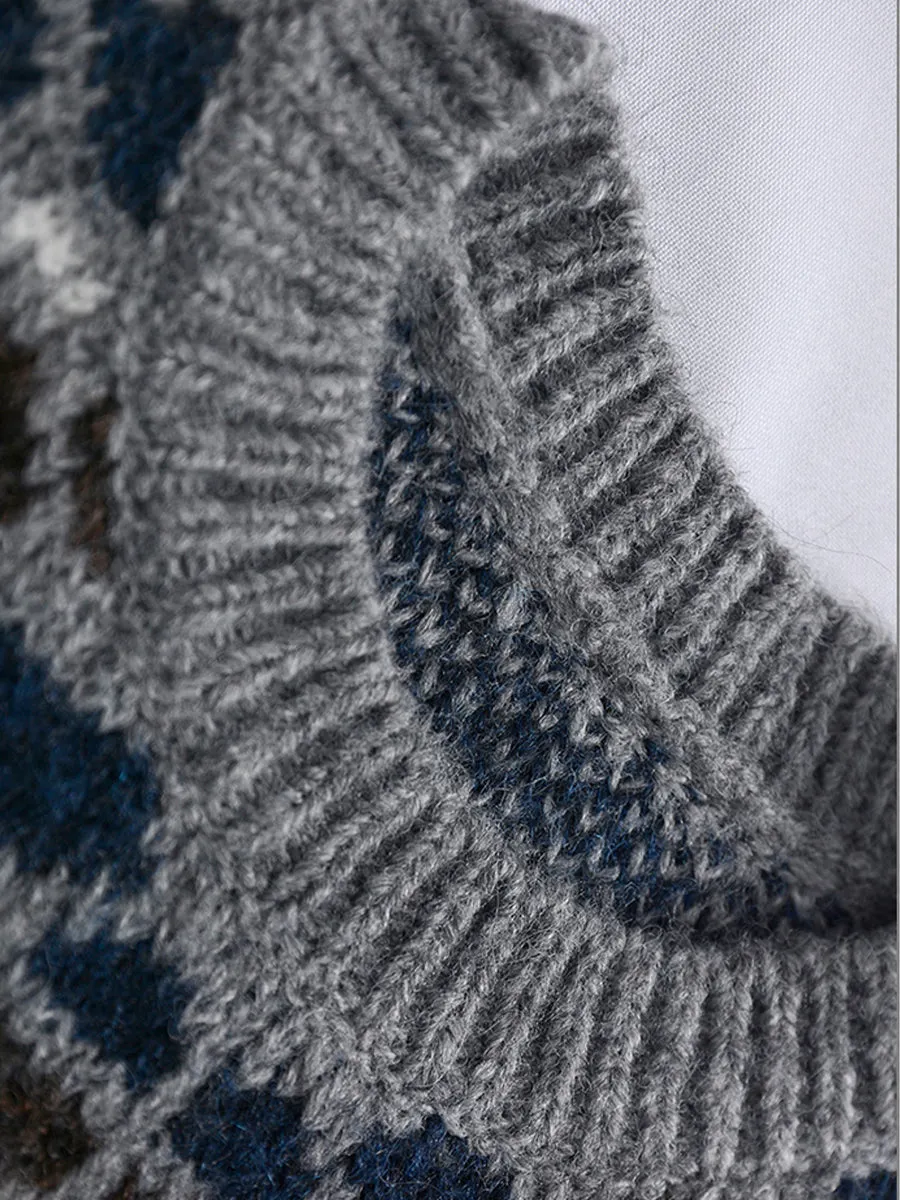 Loose Printed Knit Sweater