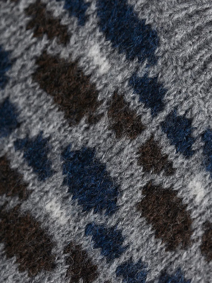 Loose Printed Knit Sweater
