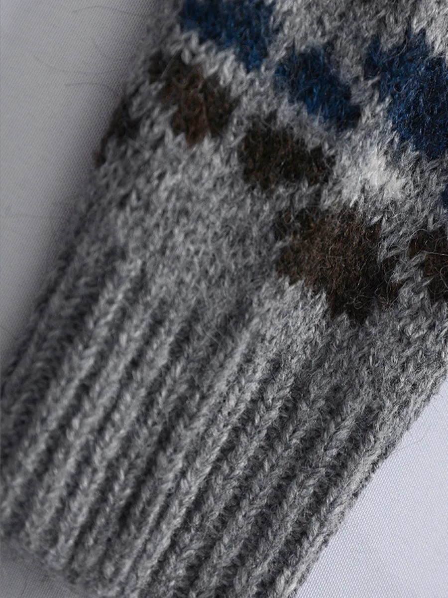 Loose Printed Knit Sweater