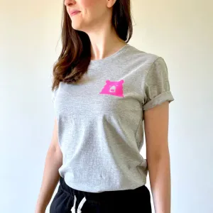 Mascot Tee (Heather Grey   Hot Pink)