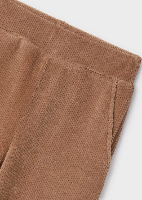 Mayoral Flared Corduroy Knit Pants for Girls in Cinnamon