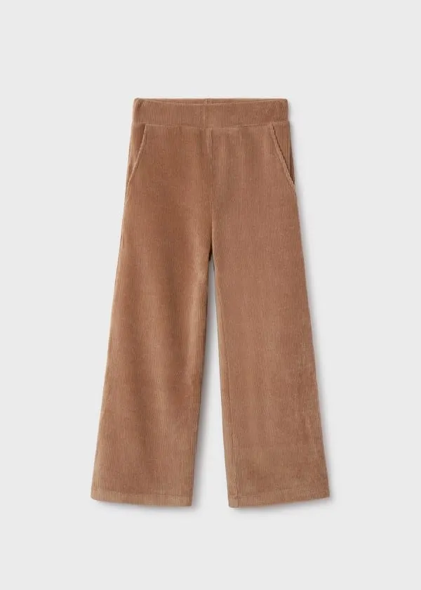 Mayoral Flared Corduroy Knit Pants for Girls in Cinnamon