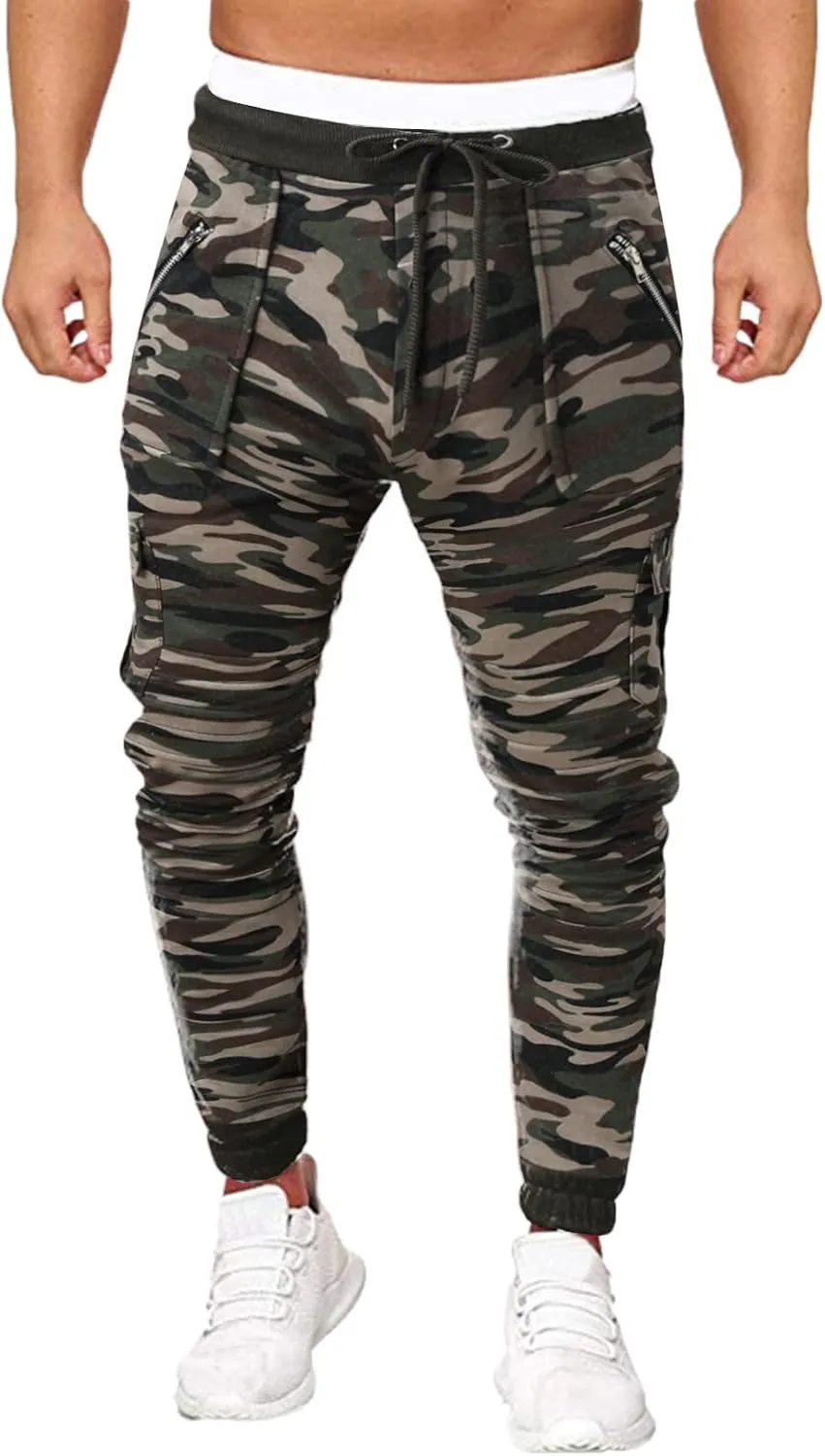 Mens Workout Cargo Sweatpants Fit Cargo Pants for Men Stretch Men's Slim Fit Fleece Pants Winter Big and Tall Stretch
