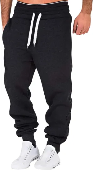 Mens Workout Cargo Sweatpants Flat Front Straight Fit Pants Outdoor Sports Military Ripstop Men's Baggy Pants Thermal