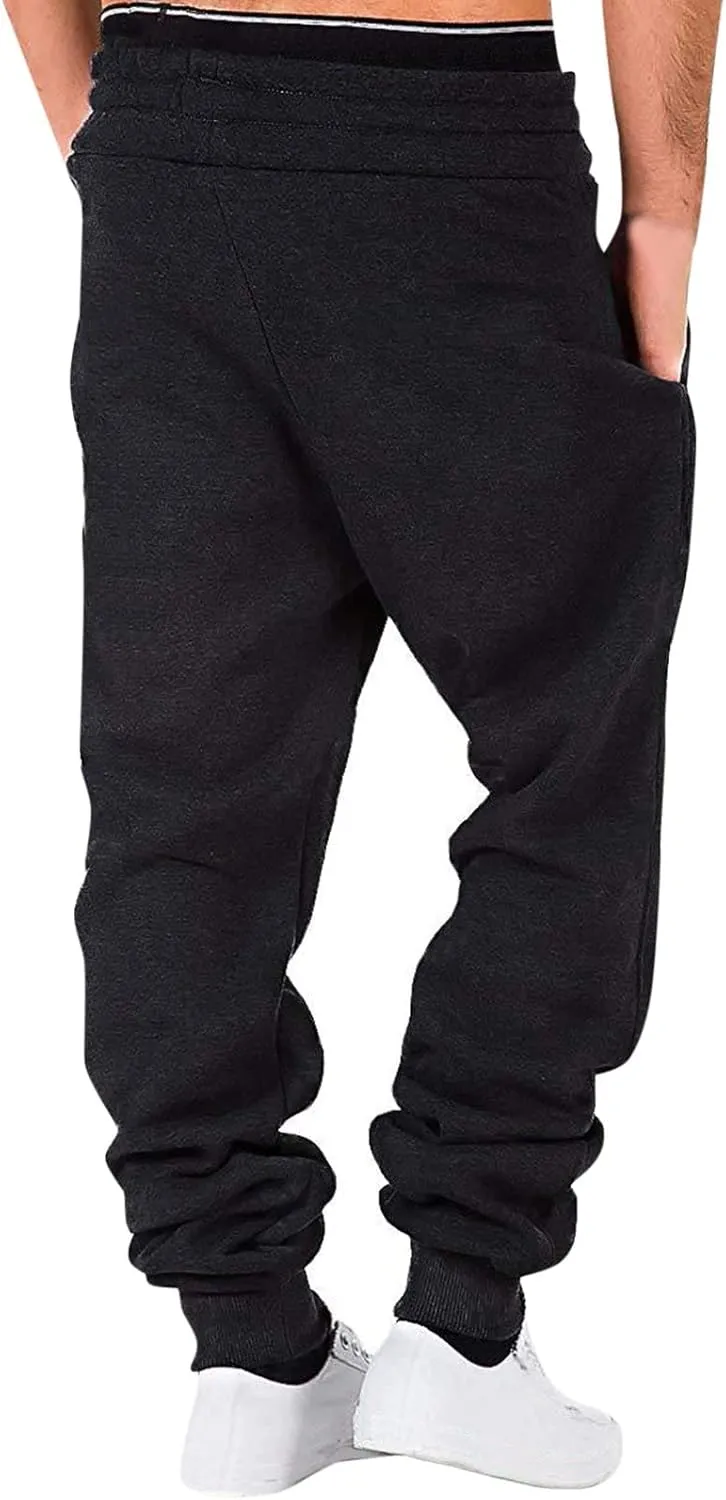 Mens Workout Cargo Sweatpants Flat Front Straight Fit Pants Outdoor Sports Military Ripstop Men's Baggy Pants Thermal