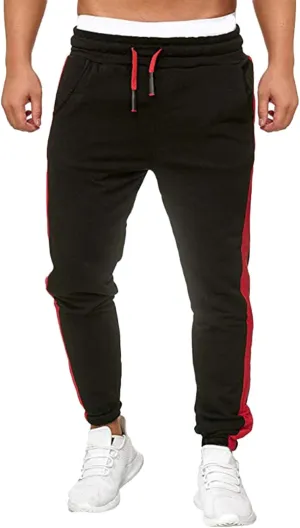Mens Workout Cargo Sweatpants Printed Overalls Casual Pocket Sport Work Casual Trouser Pants Mens Casual Work Pants