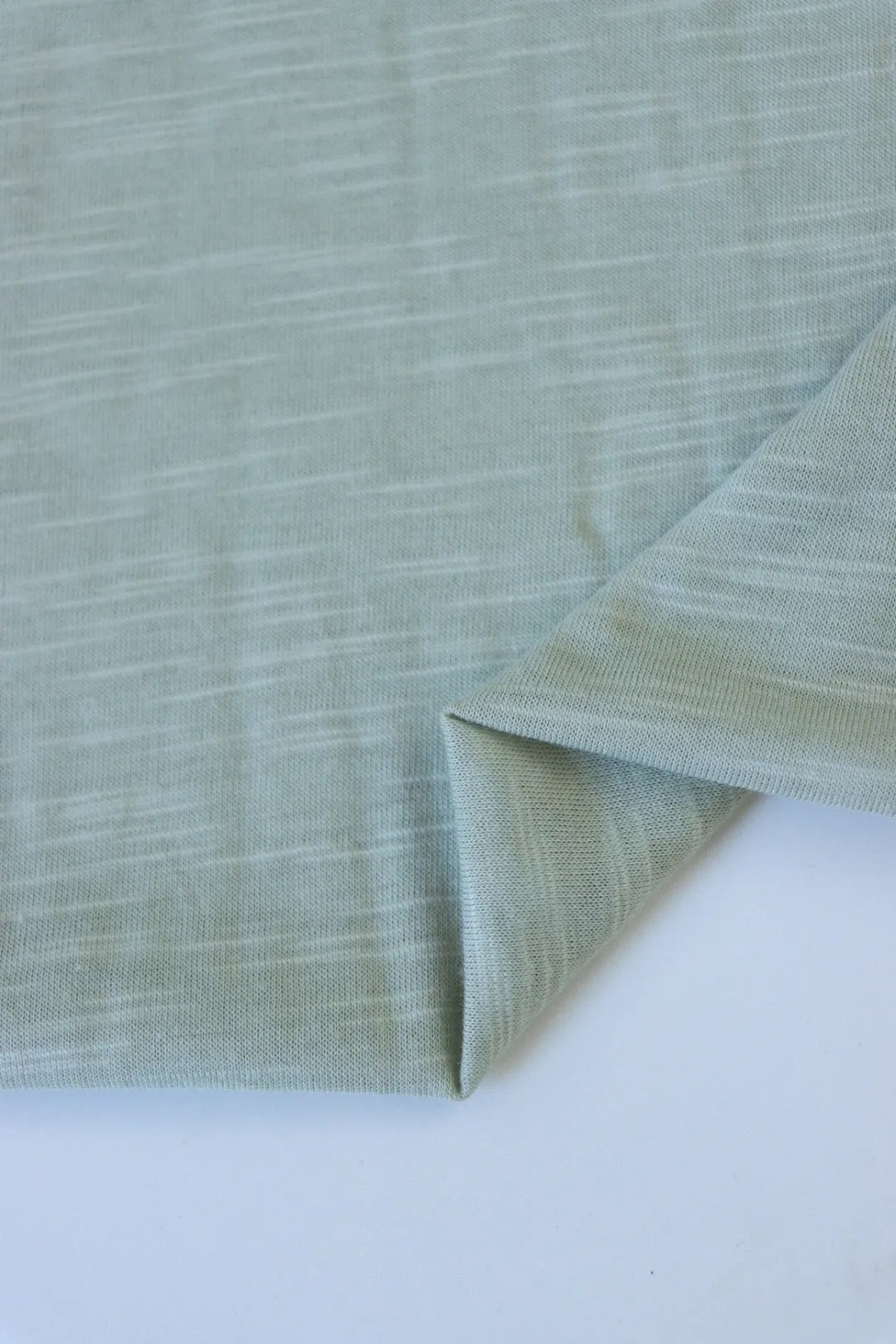 Mint Sage Cotton Modal Slub Jersey Knit