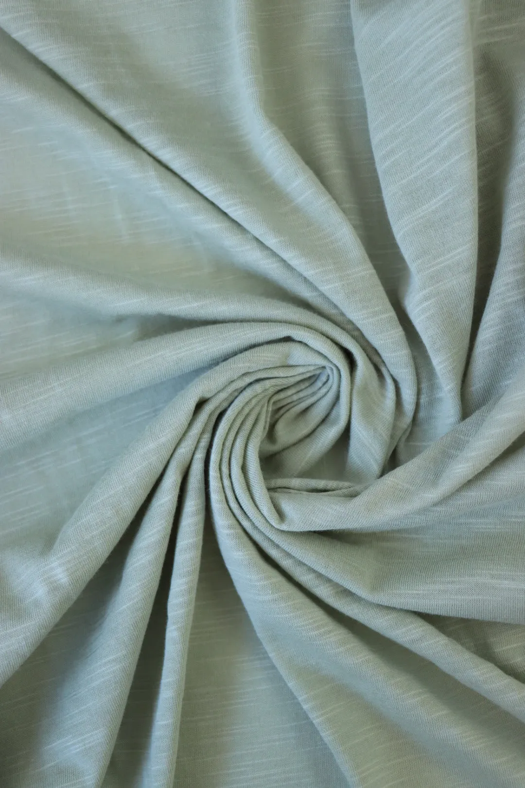 Mint Sage Cotton Modal Slub Jersey Knit