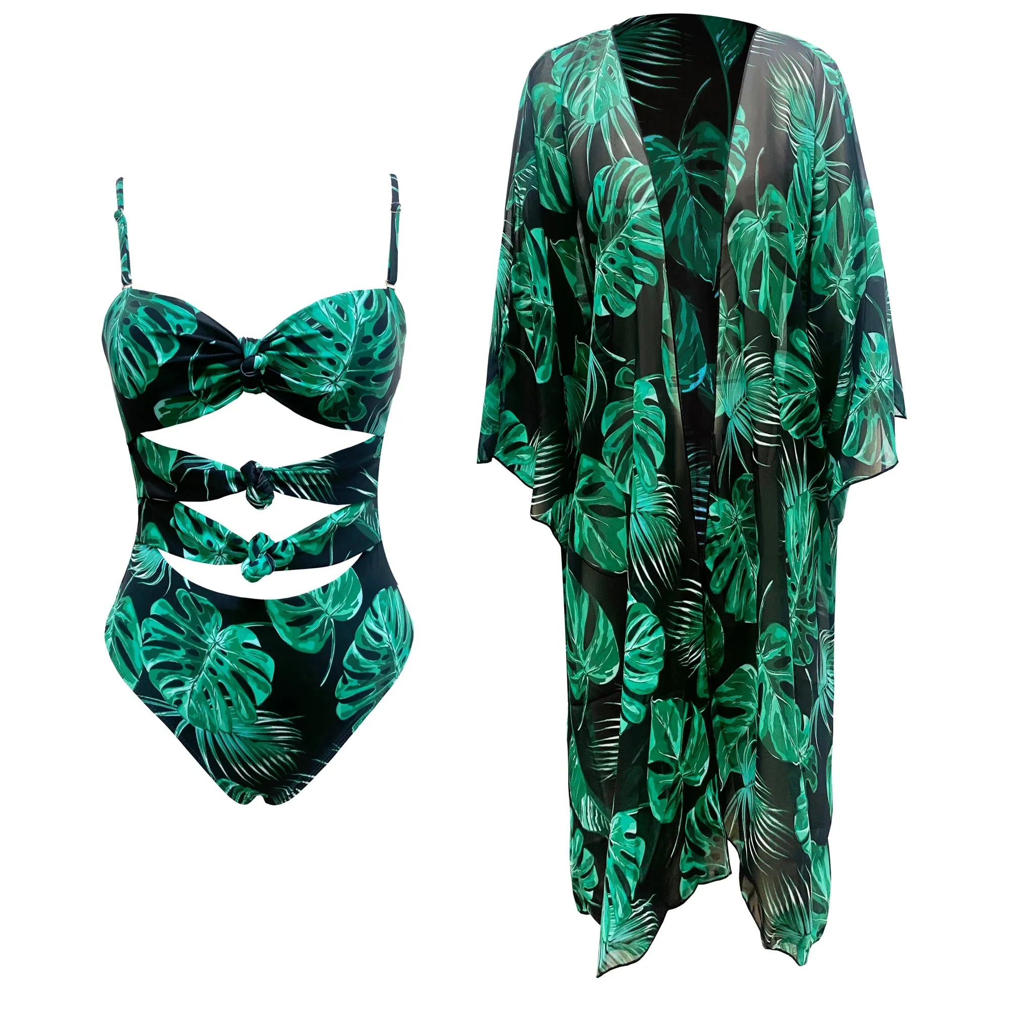 One Piece Cut Out Monokini and Cover up