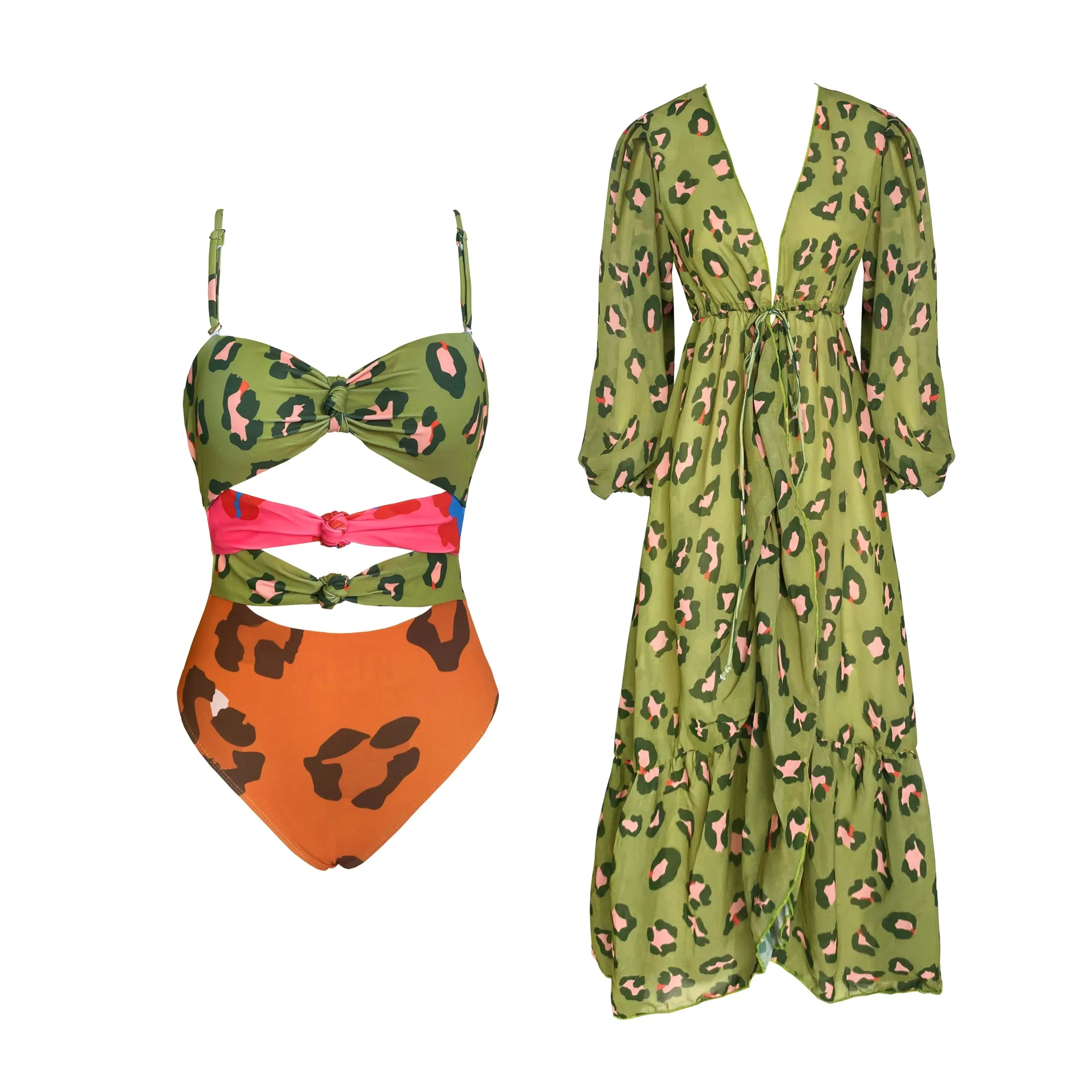 One Piece Cut Out Monokini and Cover up