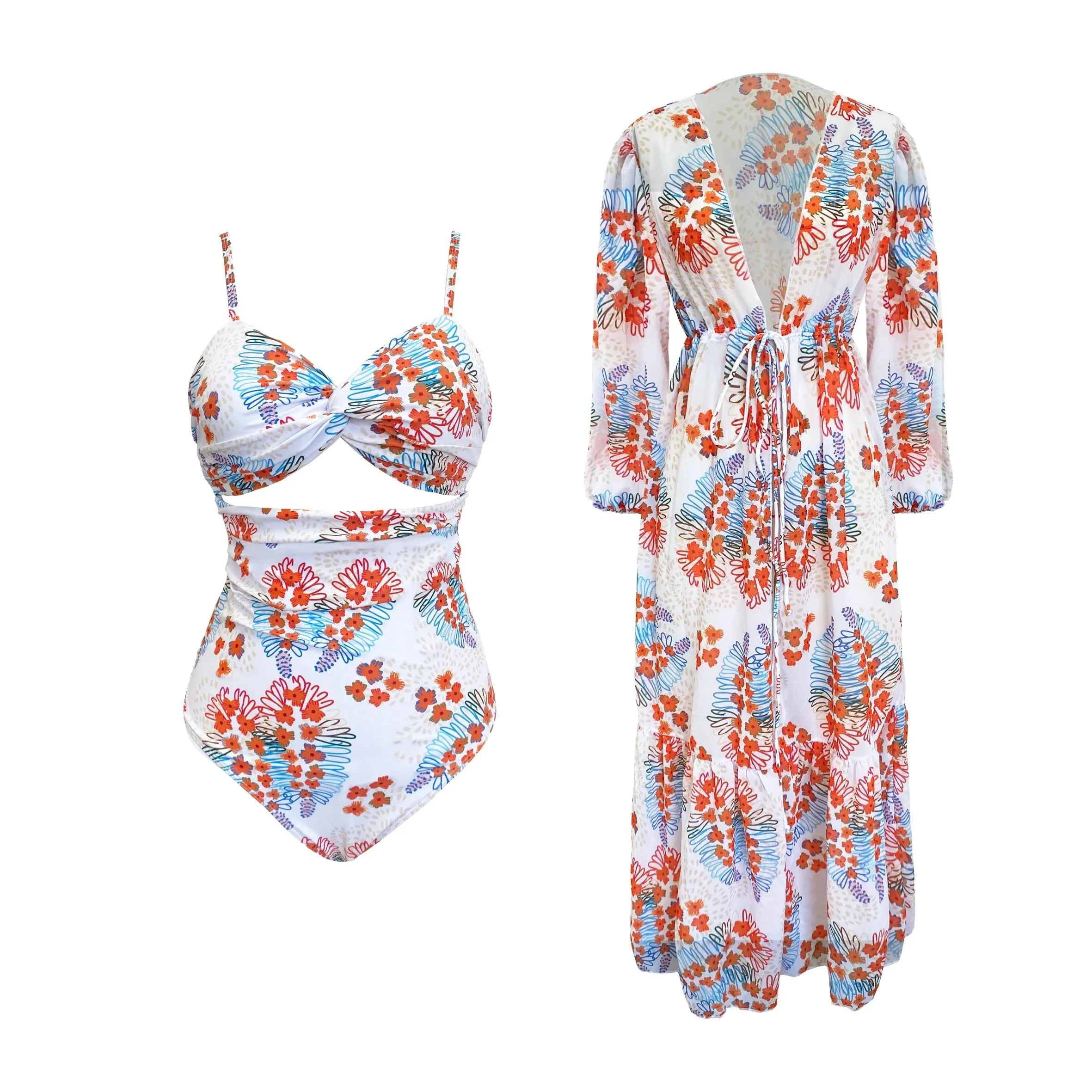 One Piece Cut Out Monokini and Cover up