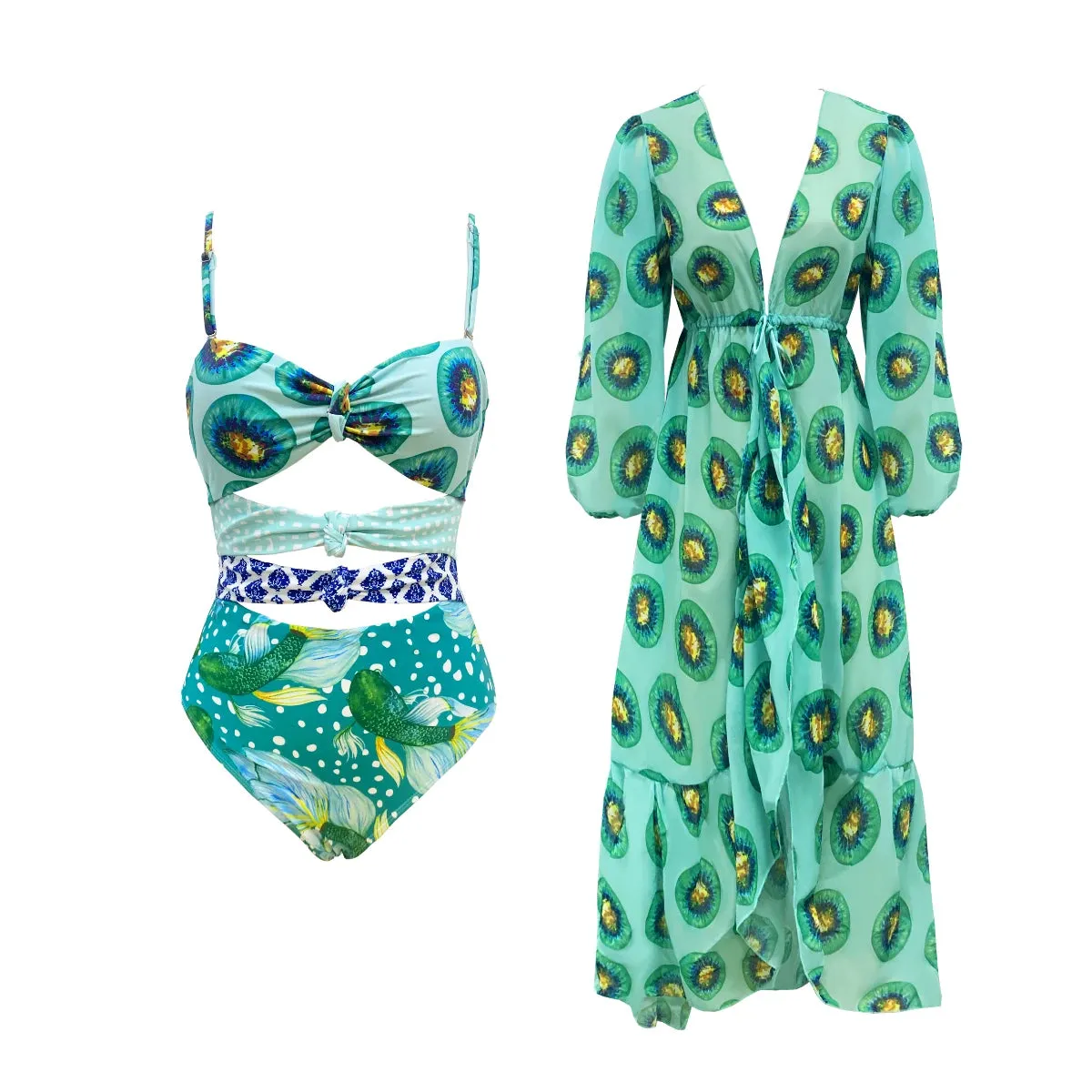 One Piece Cut Out Monokini and Cover up