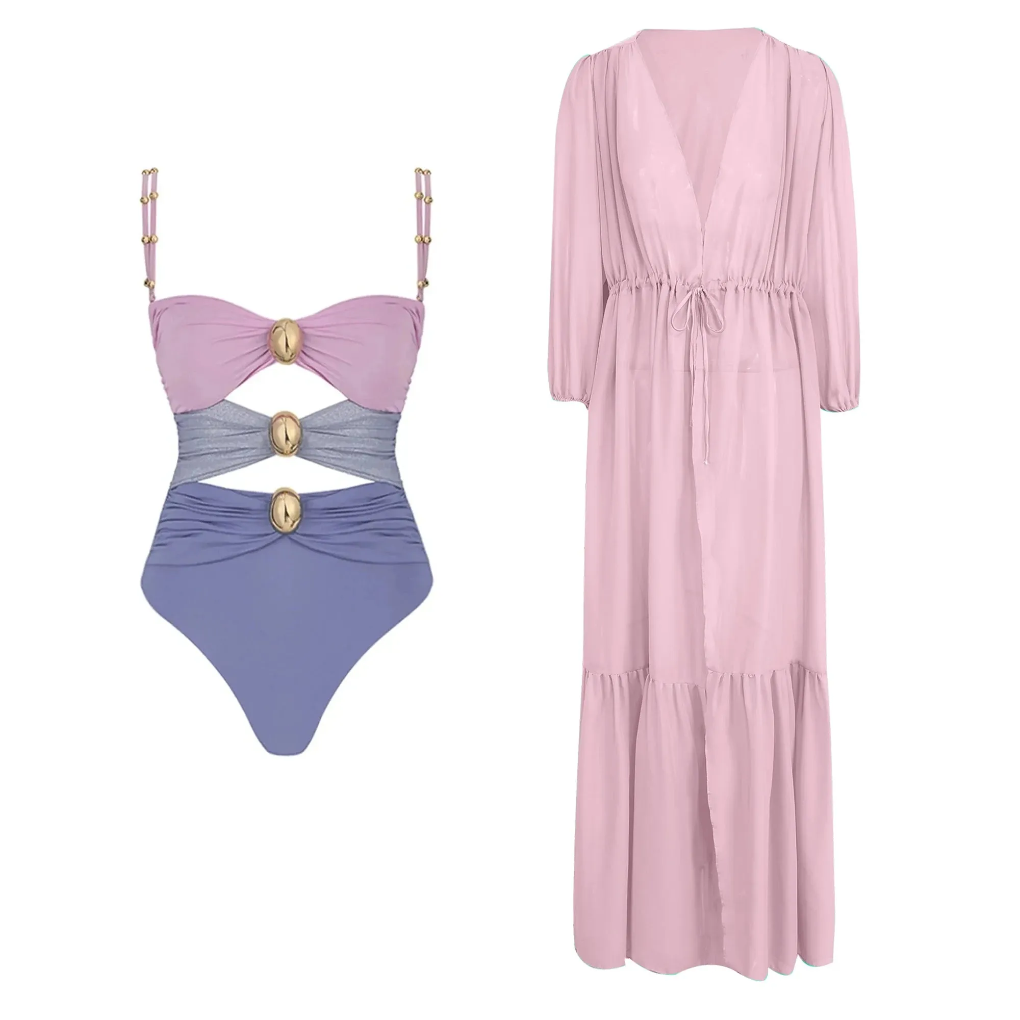 One Piece Cut Out Monokini and Cover up