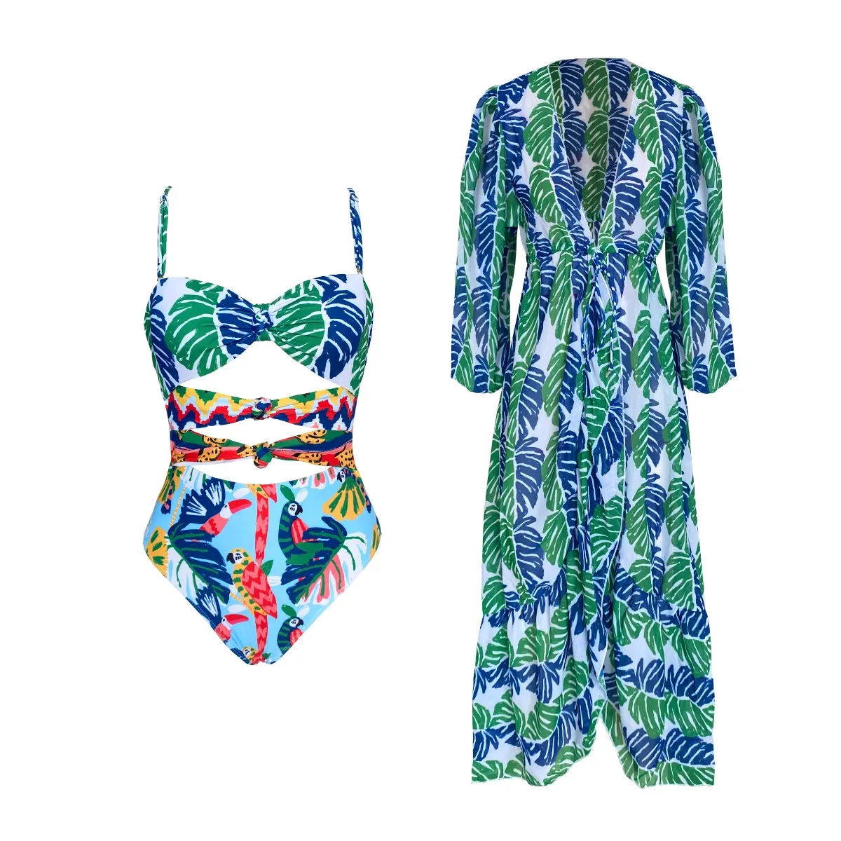 One Piece Cut Out Monokini and Cover up