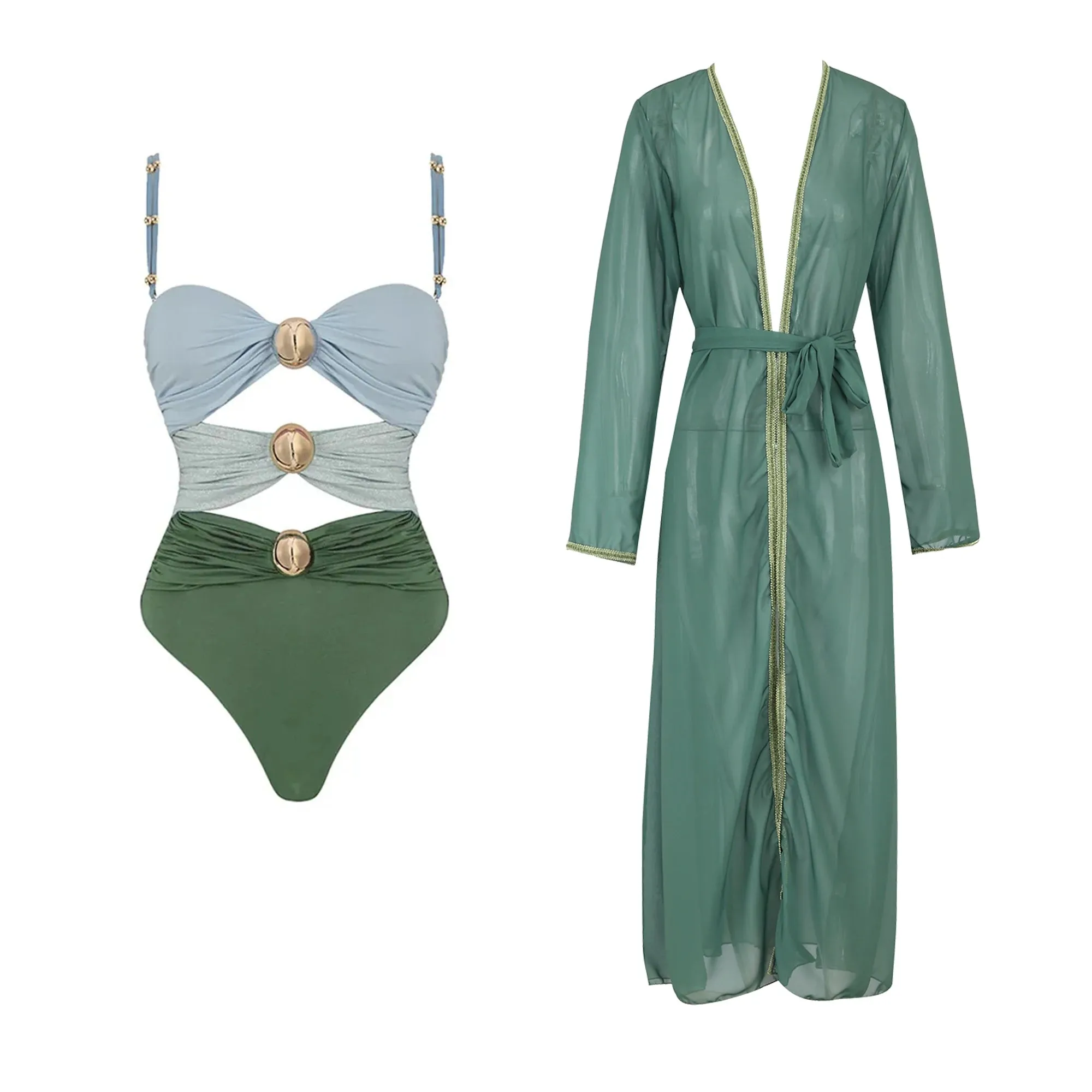 One Piece Cut Out Monokini and Cover up