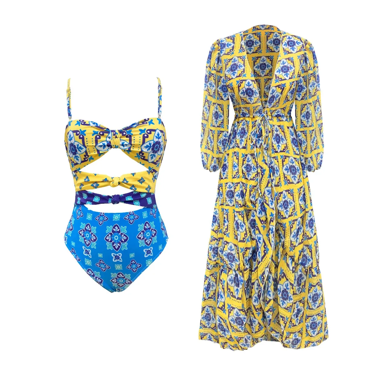 One Piece Cut Out Monokini and Cover up