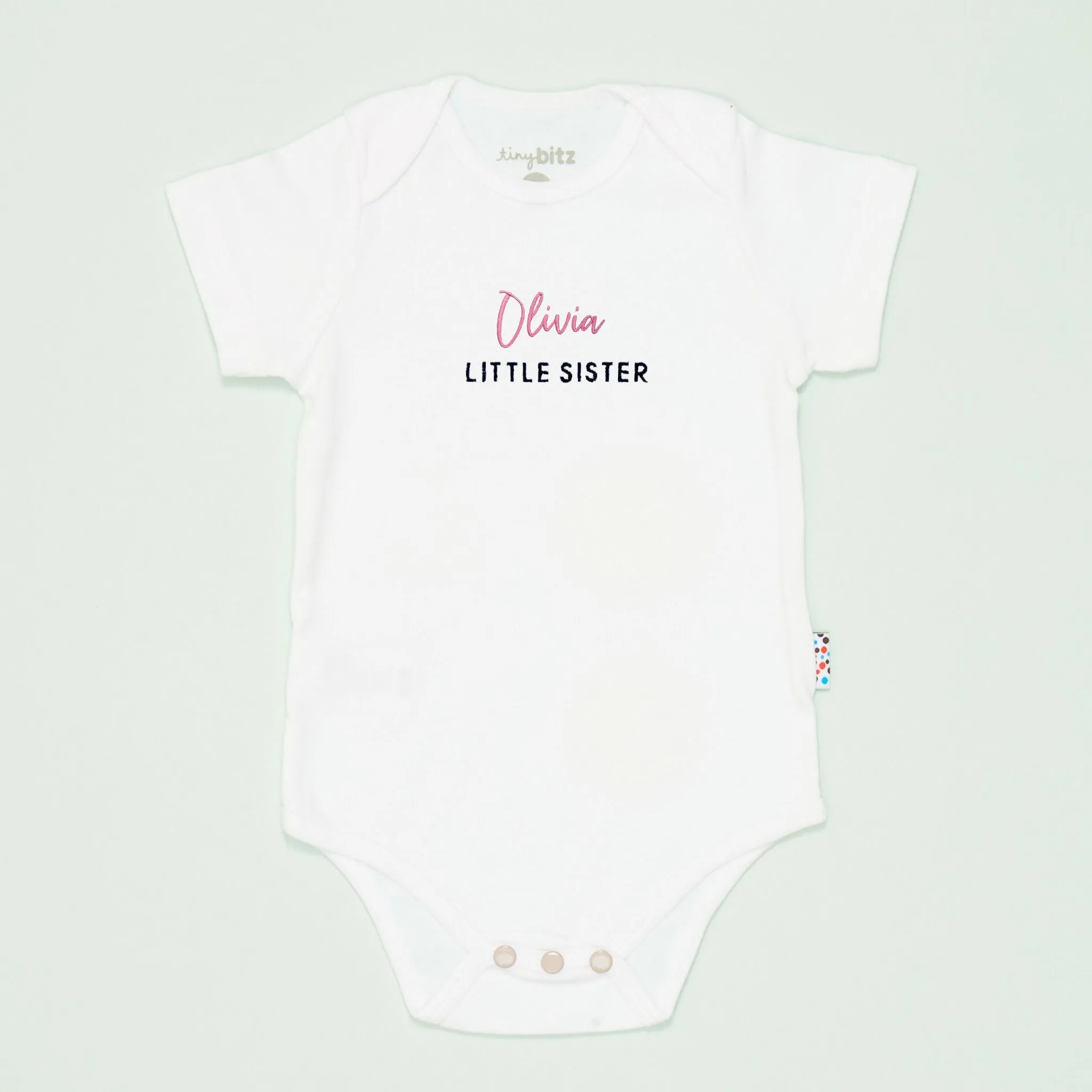 Organic Onesie: Little Sister with Name