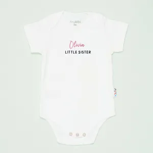 Organic Onesie: Little Sister with Name