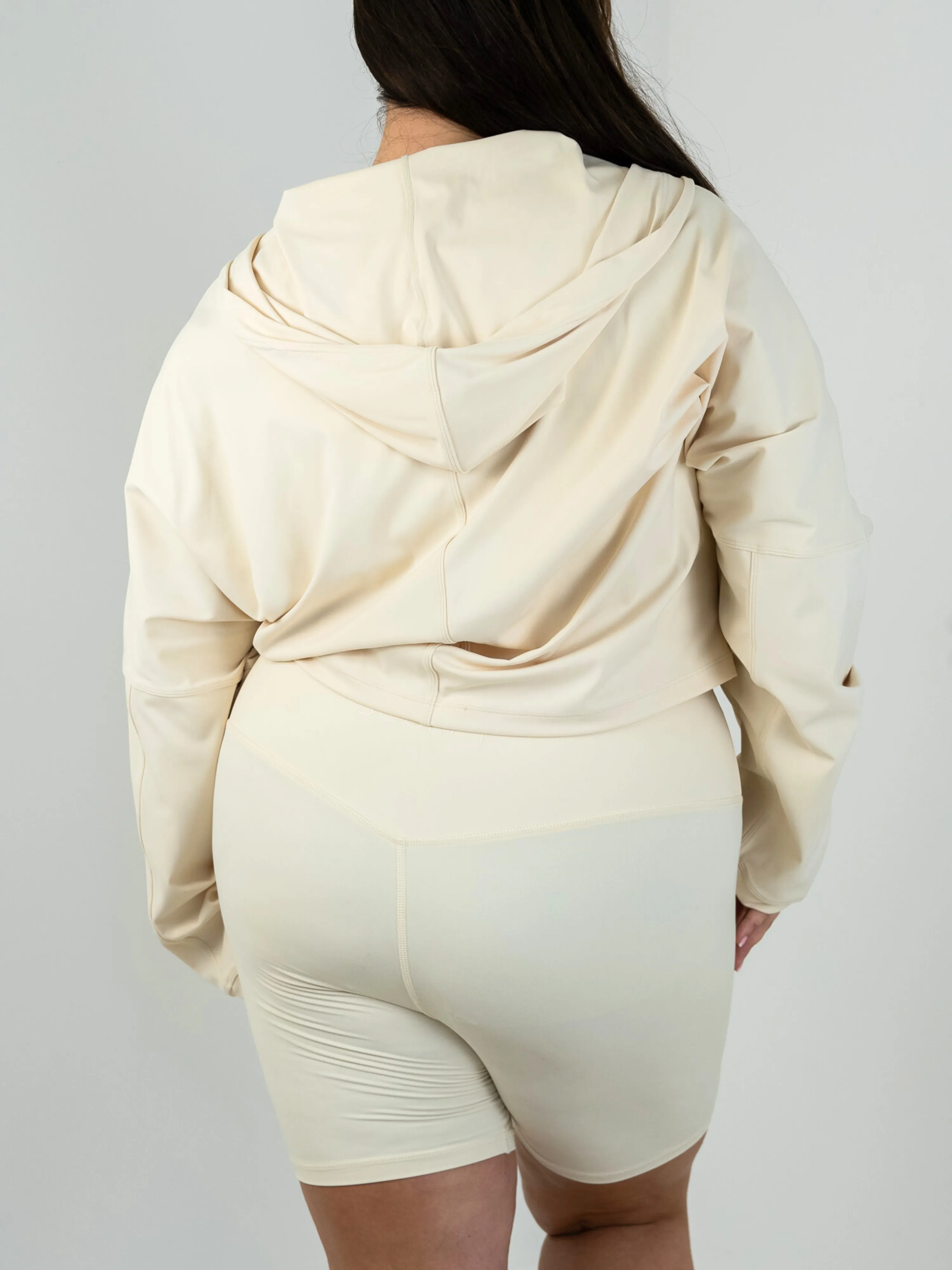 Oversized Light Zip Through Jacket Vanilla